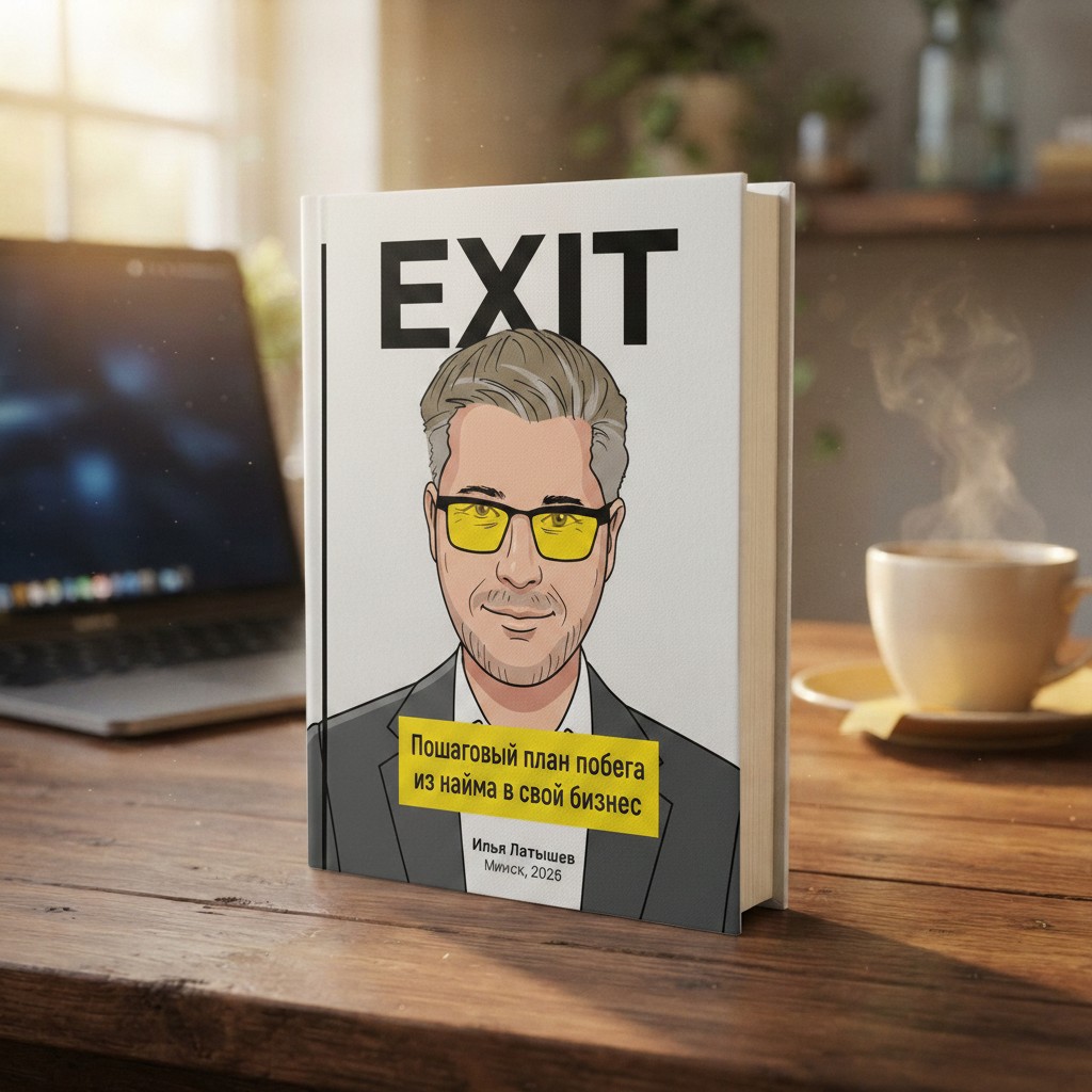 Мокап книги EXIT — Пошаговый план побега из найма в свой бизнес